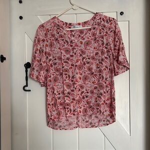 Paisley Print Women's Top - Pink